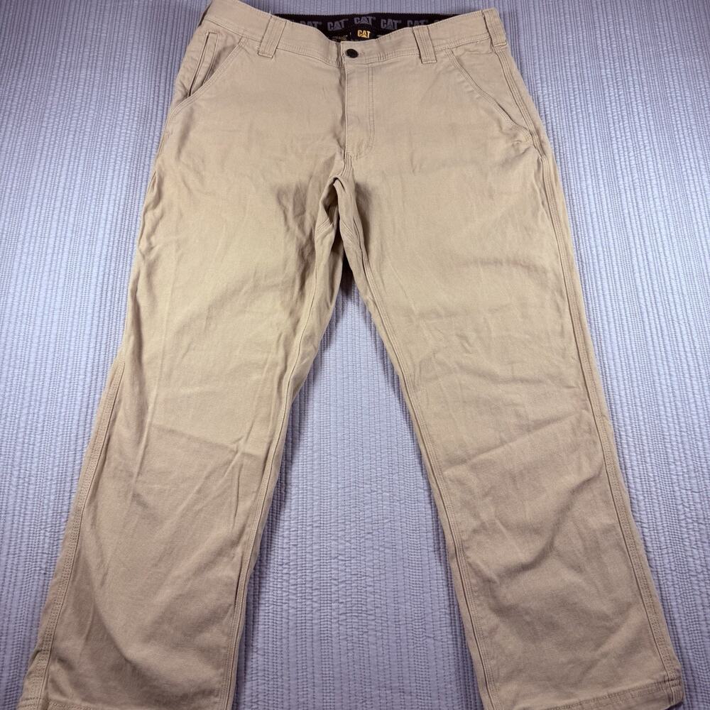 CAT Caterpillar Pants Mens 36 x 29 Khaki Workwear Streetwear Mechanic Chic